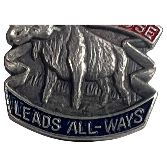 Vintage Moose Lodge Pin Brooch Tie Tack Leads All-Ways Metal Lapel Badge - Picture 3 of 5